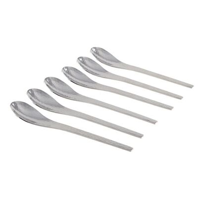 CUILLERES MARTELEES ARGENT - LOT DE 6