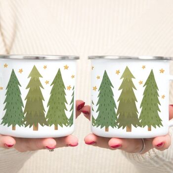 Mug Sapins de Noël - Cottagecore Mug de Noël Forêt d'Hiver 5
