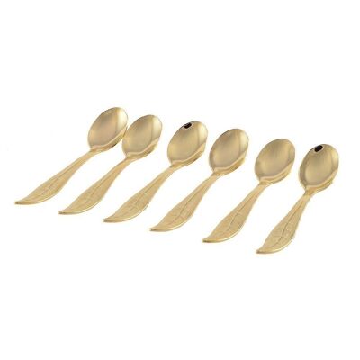 CUCCHIAI FOGLIA ORO - SET DA 6