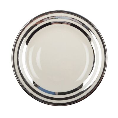 DISHES TRIPLE FILLED SILVER 27CM - SET OF 6