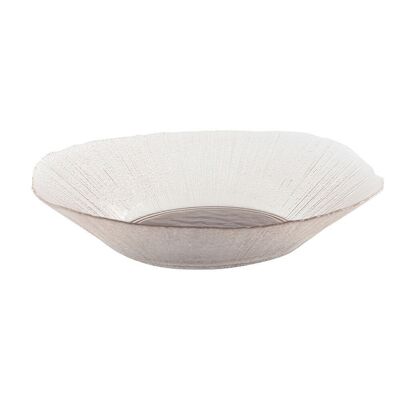 OVAL SALAD BOWL EDGE TRANSPARENT SAND 30CM