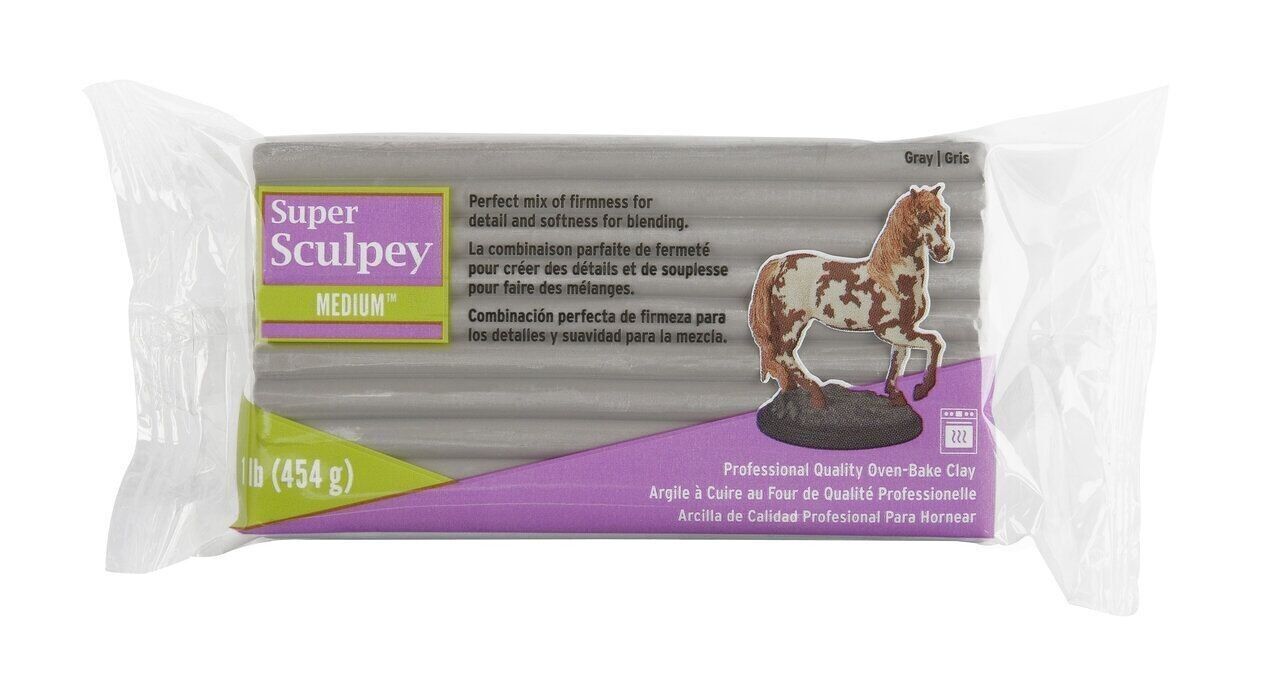 Super Sculpey Medium Blend -- Grau, 1 lb (454 g)