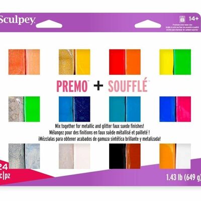 Sculpey Premo + Soufflé Multipack, 24 x 28 g