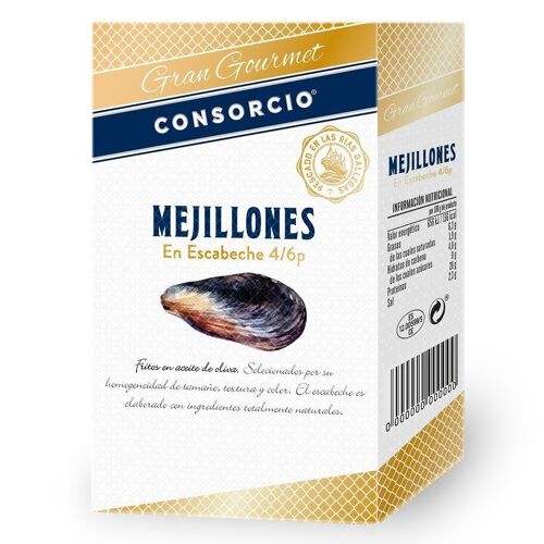 Mejillones en escabeche 6/8 unidades Consorcio Gran Gourmet 111g