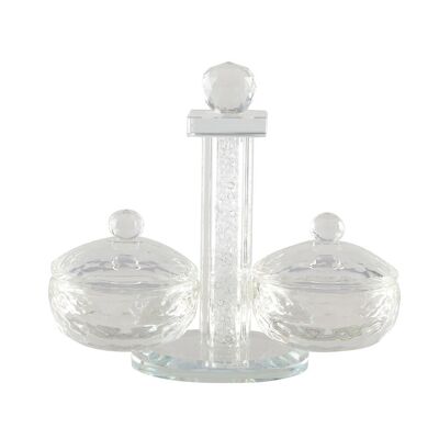 ROUND CRYSTAL SALT AND PEPPER CUP
