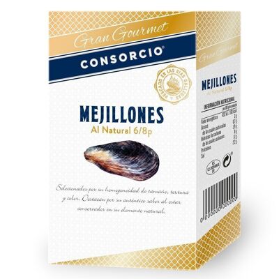 Mejillones al natural 6/8 unidades Consorcio Gran Gourmet 111g