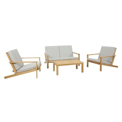 GARDEN LOUNGE IN EUCALYPTUS WOOD WITH A COFFEE TABLE 90X50X34CM COMPORTA