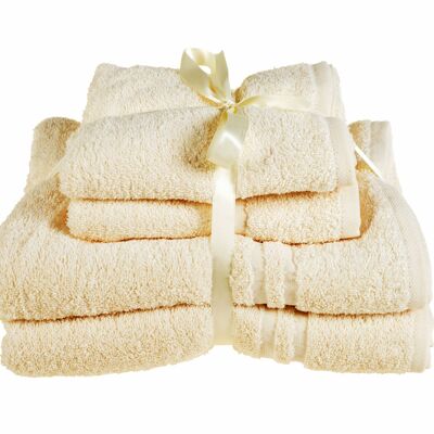 Bale de toallas de cuatro piezas Hotel Essentials - Atado con cinta (crema)
