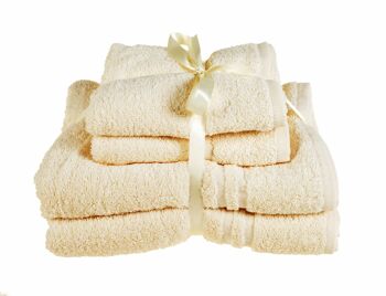 Bale de serviettes en quatre pièces Hotel Essentials – Ruban noué (crème) 1