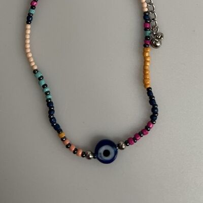 Evil Eye Bracelet, Multicoloured Beads (JIT)