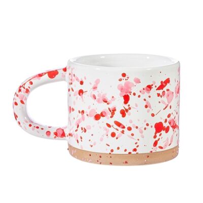 Tasse Splatterware rose et rouge
