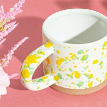 Tasse Splatterware jaune et verte 4