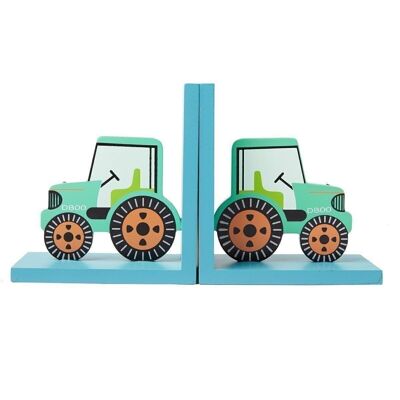 Grüne Traktor-Buchstützen