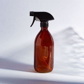 Flacon rechargeable en verre ambré avec spray 2