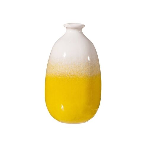 Dip Glazed Ombre Yellow Vase