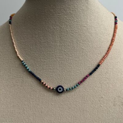 Evil Eye Pendant, Multicoloured Beads (JIT)