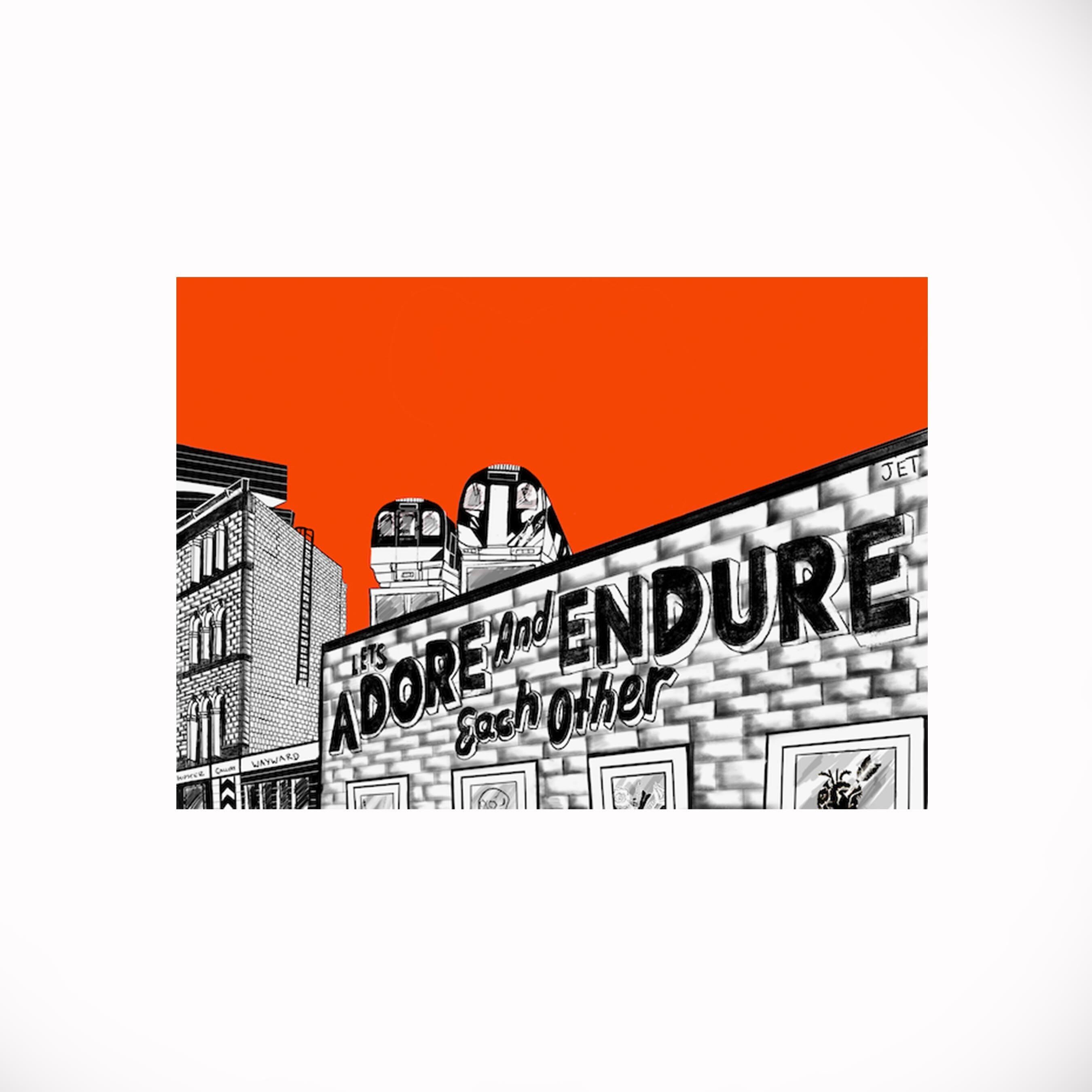 Adore and Endure East London Postkartendruck