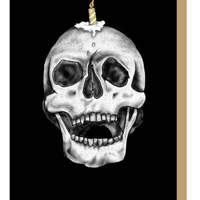 Tarjeta de cumpleaños gótica del cráneo de la vela