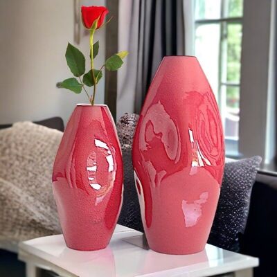 Jarrones de cerámica de color rojo vibrante: decoración exquisita para el hogar