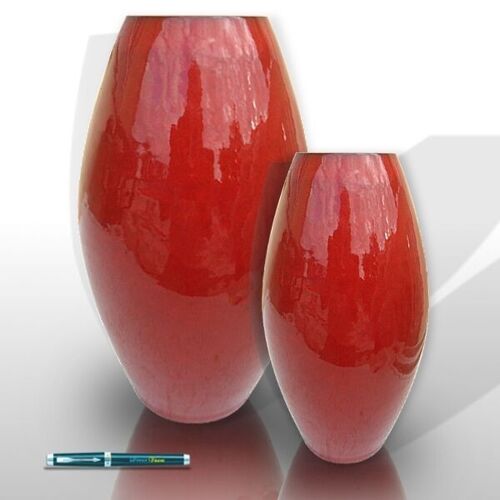 Glazed barrel vases