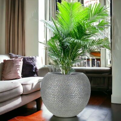 Moderno vaso per piante in ceramica grigia e grande