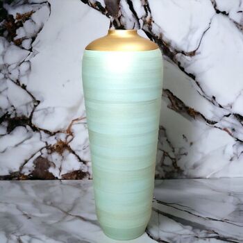 Grand vase H 70 cm vert pastel et doré 5