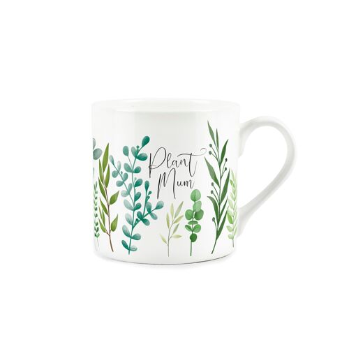 Bone China Green Foliage Mug - 380ml