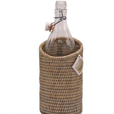 Pye bottle cover natural white ceruse rattan Large