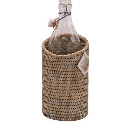 Pye bottle cover natural white ceruse rattan Large