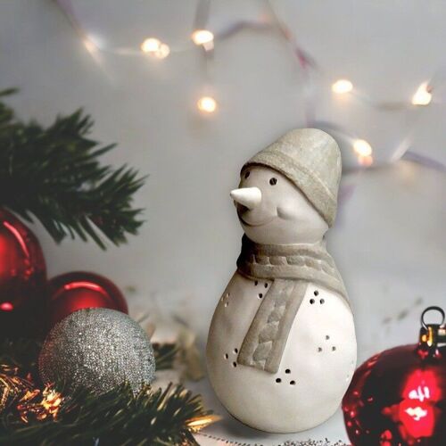 snowman candle holder