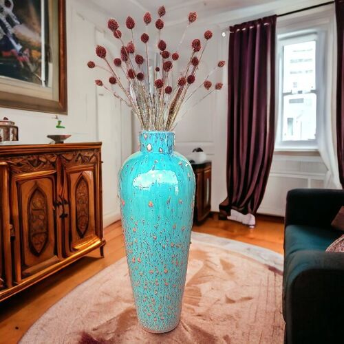 Contemporary turquoise floor vase islands