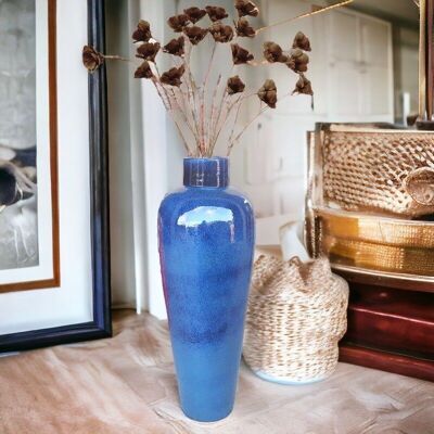 Vase de sol classique bleu 70 cm