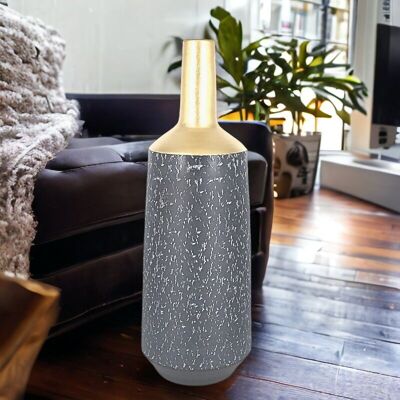 Dekorative Vase in Gold und Schwarz, H 70 cm