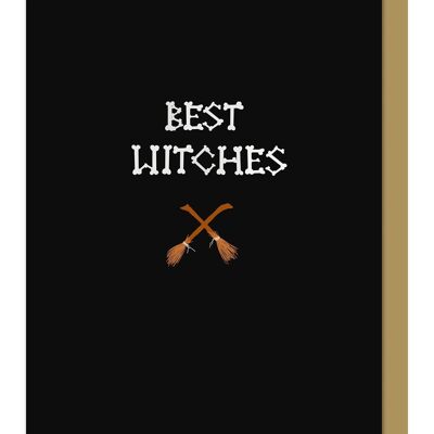 Tarjeta de felicitación gótica de las mejores brujas