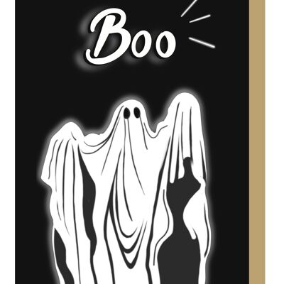 ¡Abucheo! Tarjeta de felicitación gótica fantasma