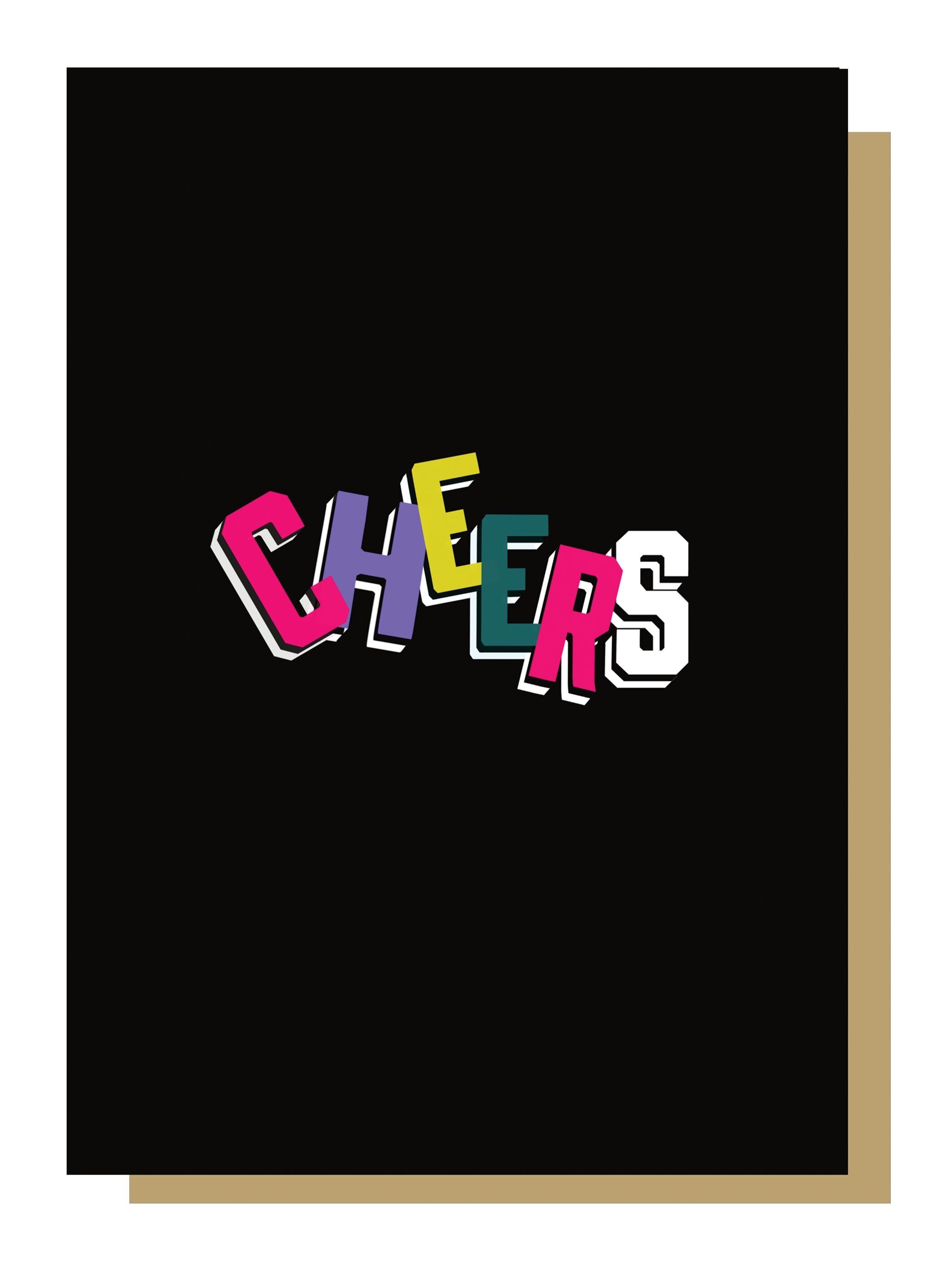 Cheers Bold Alphabet Dankeskarte