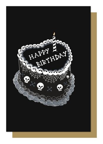 Carte de voeux de gâteau d'anniversaire gothique 1
