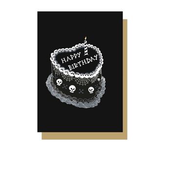 Carte de voeux de gâteau d'anniversaire gothique 2
