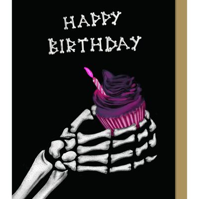 Happy Birthday Cupcake Gothic Greetings Card