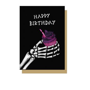 Carte de voeux gothique de petit gâteau de joyeux anniversaire 2