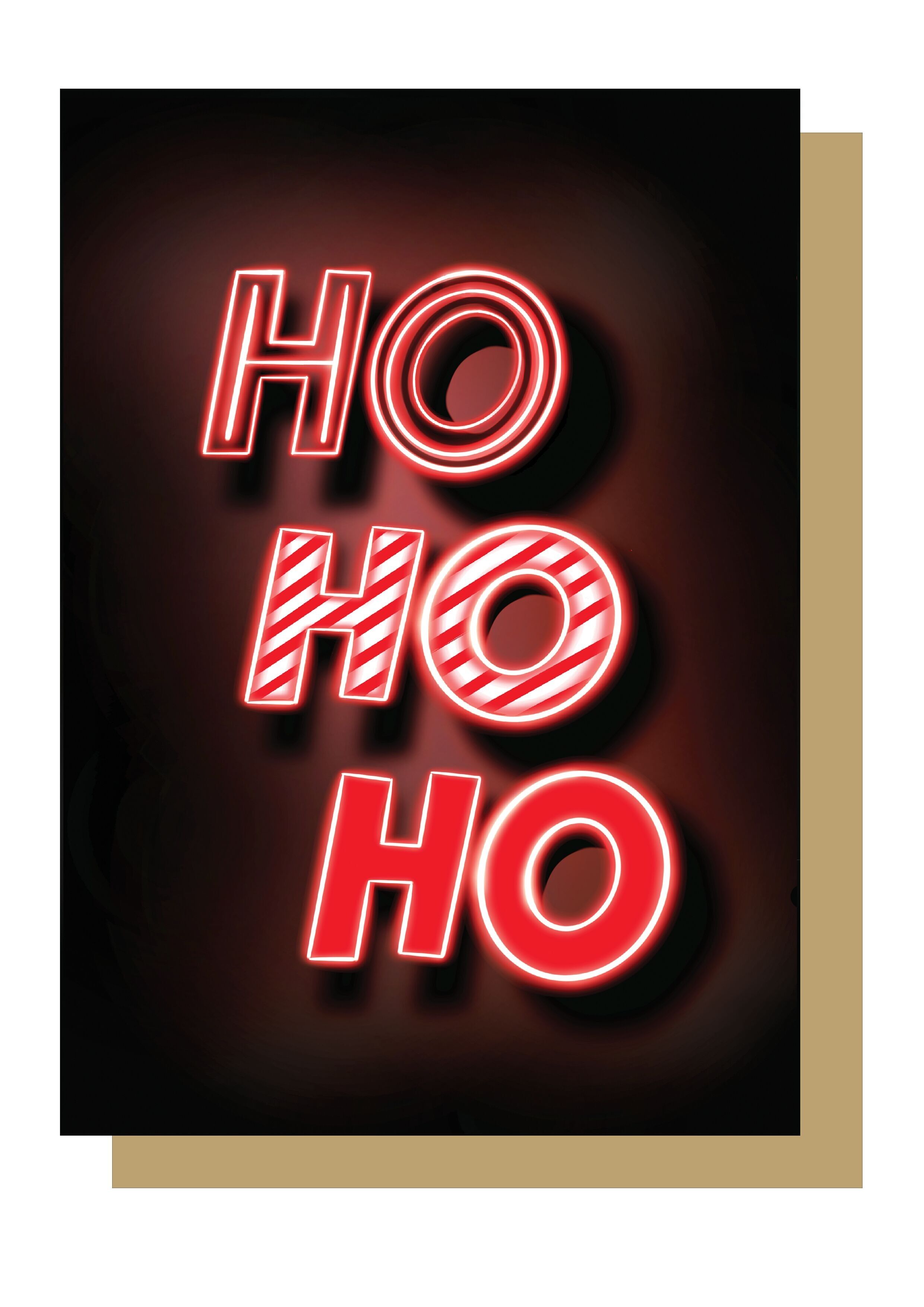 Ho Ho Ho Neon-Weihnachtskarte