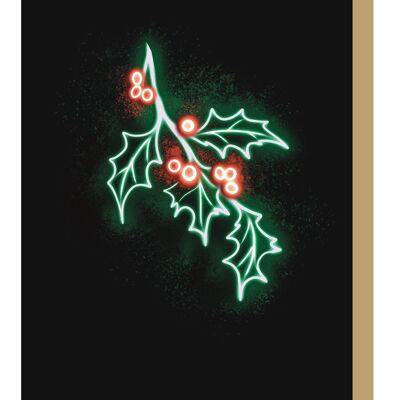 Carte de Noël Holly Neon
