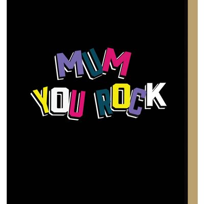Mama You Rock Bold Alphabet-Grußkarte