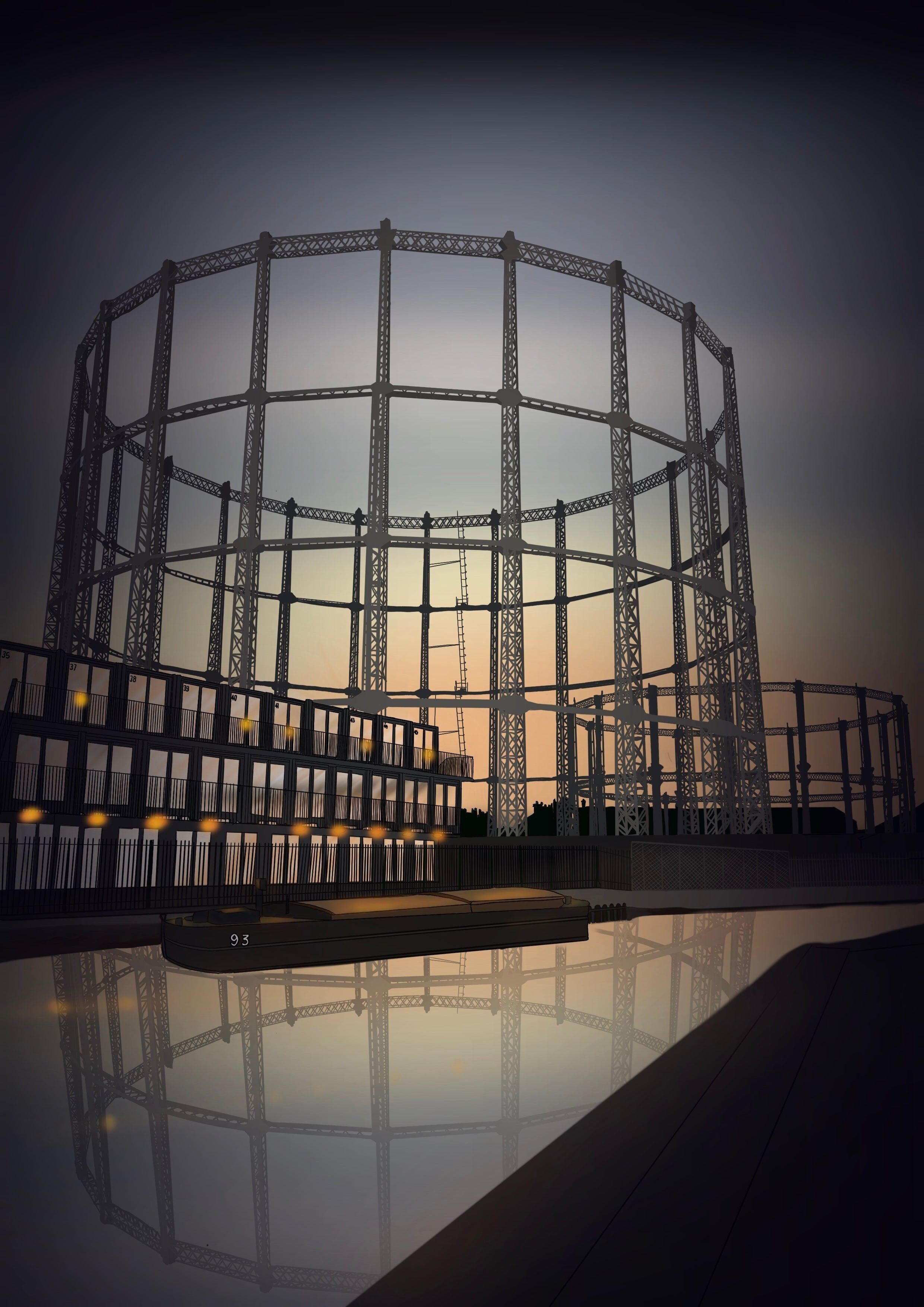 Regents Canal, stampa artistica di East London