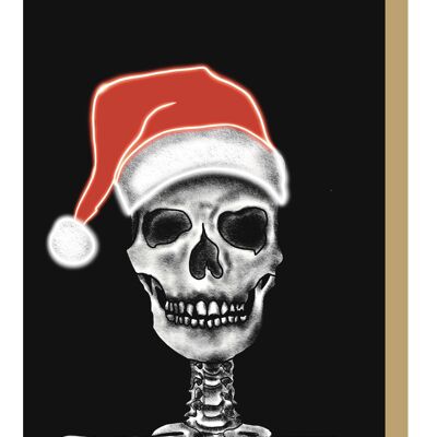 Santa Skull Neon Gothic Weihnachtskarte