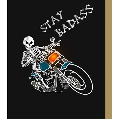 Stay Badass Biker Gothic Greetings Card