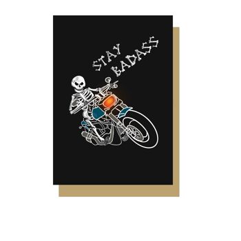 Carte de vœux gothique Stay Badass Biker 2