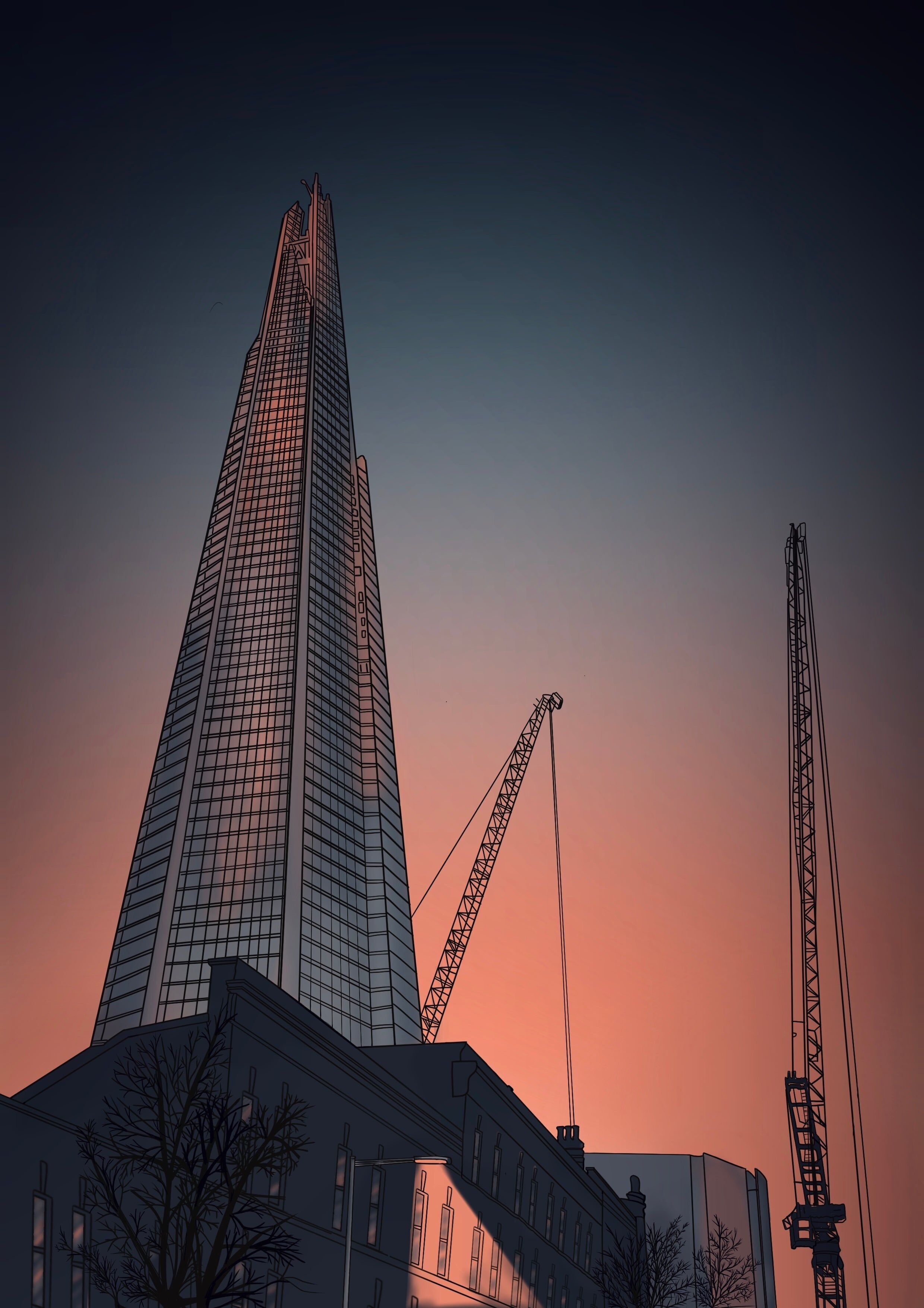 The Shard, stampa artistica di Londra