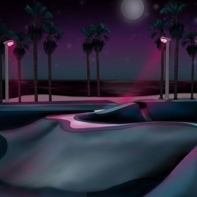 Venice Beach Skatepark, Los Angeles Art Print
