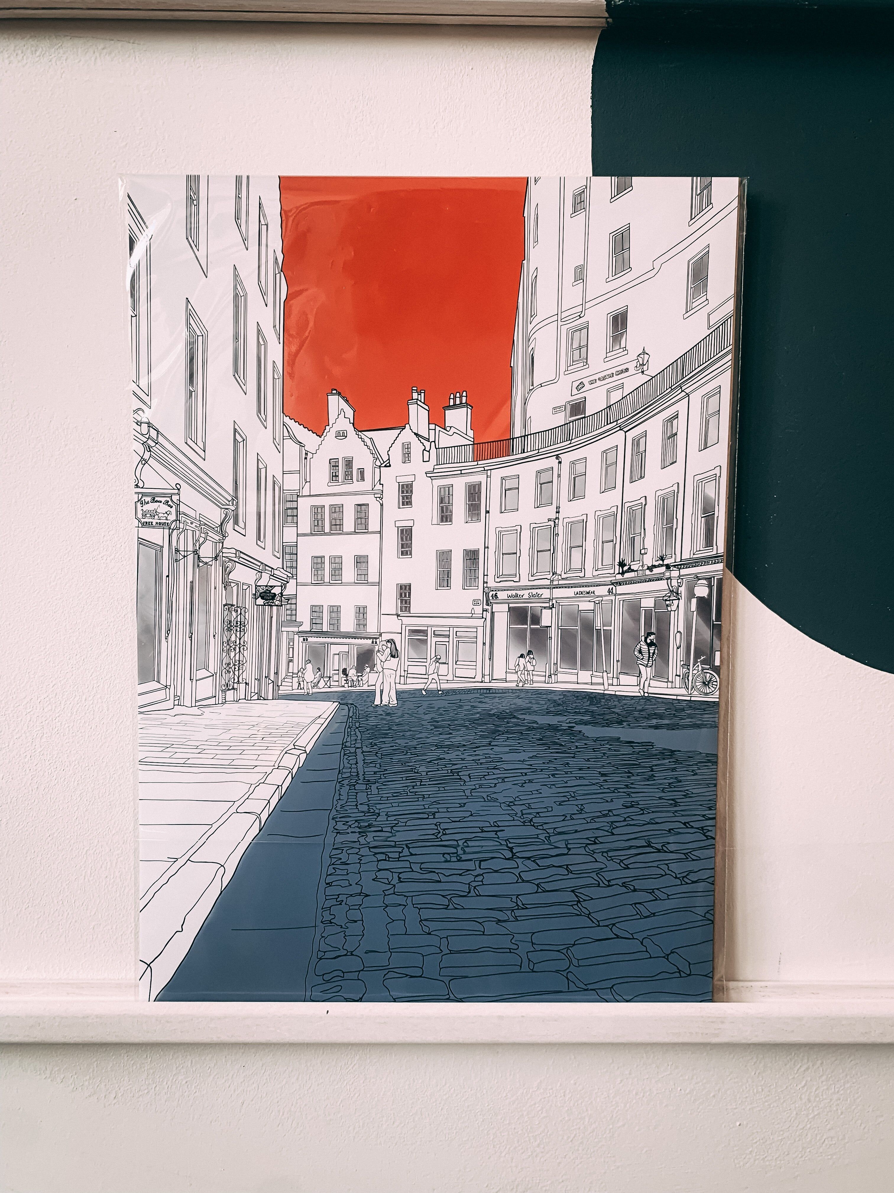 Victoria Street, stampa d'arte di Edimburgo